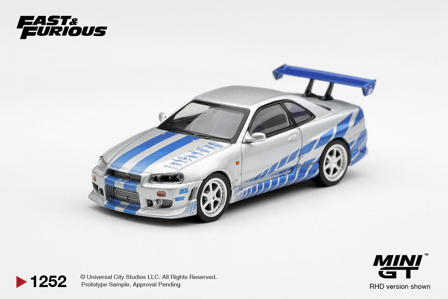 [Vorbestellbar] Mini GT - Nissan Skyline GT-R (R34) C West - 2 Fast 2 Furious - Brian O'Conner -  Blister Package - #MGT01252-BL - 1/64