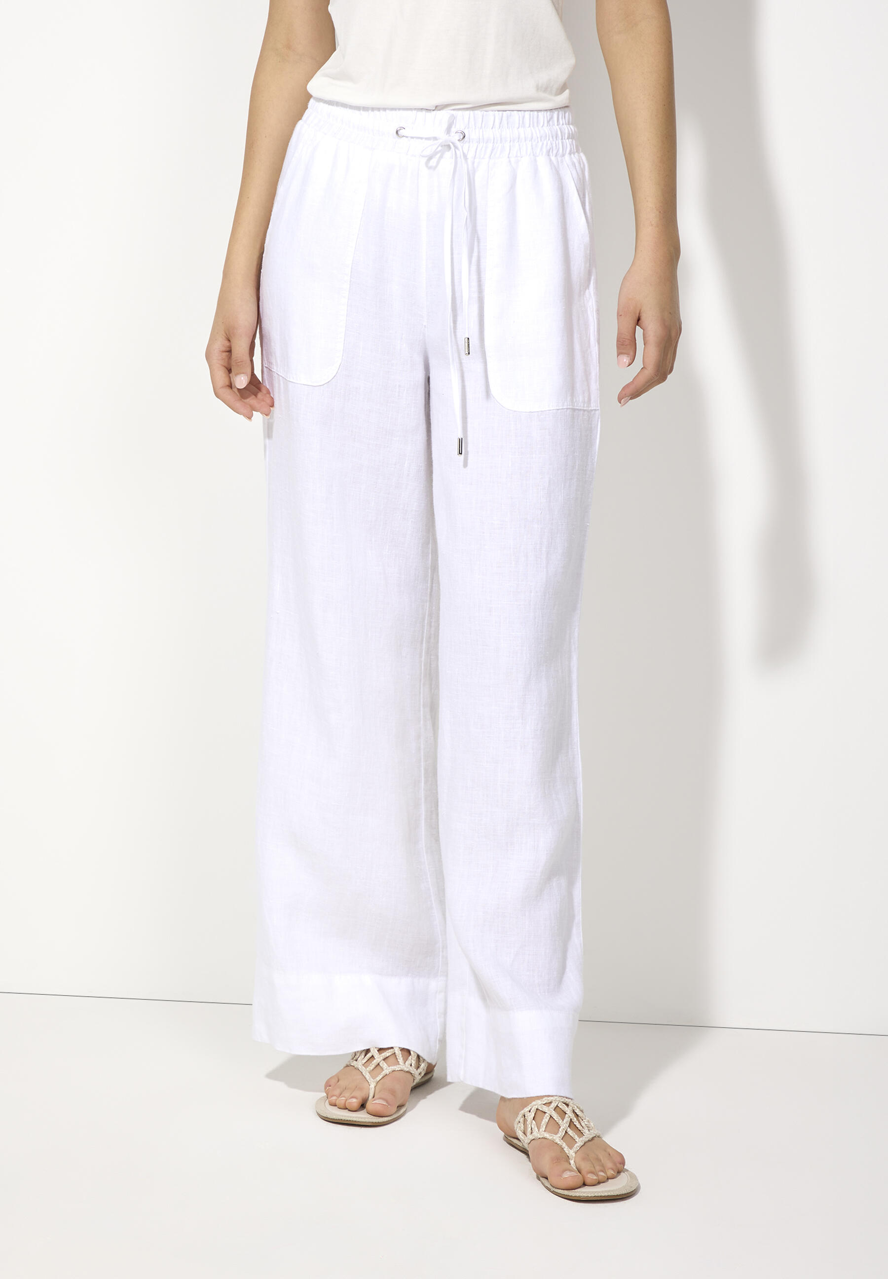 Pantalon en lin à jambe large