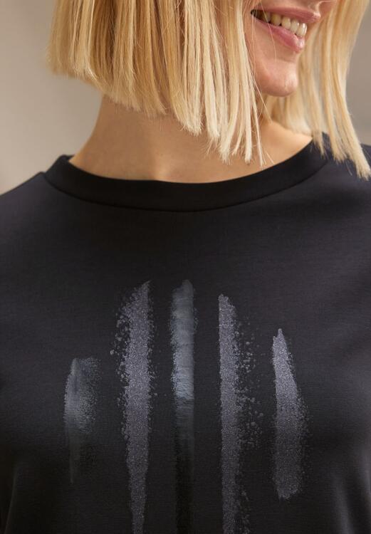 Street One Shirt with glitter print - black (20001) - 34 | Letzshop