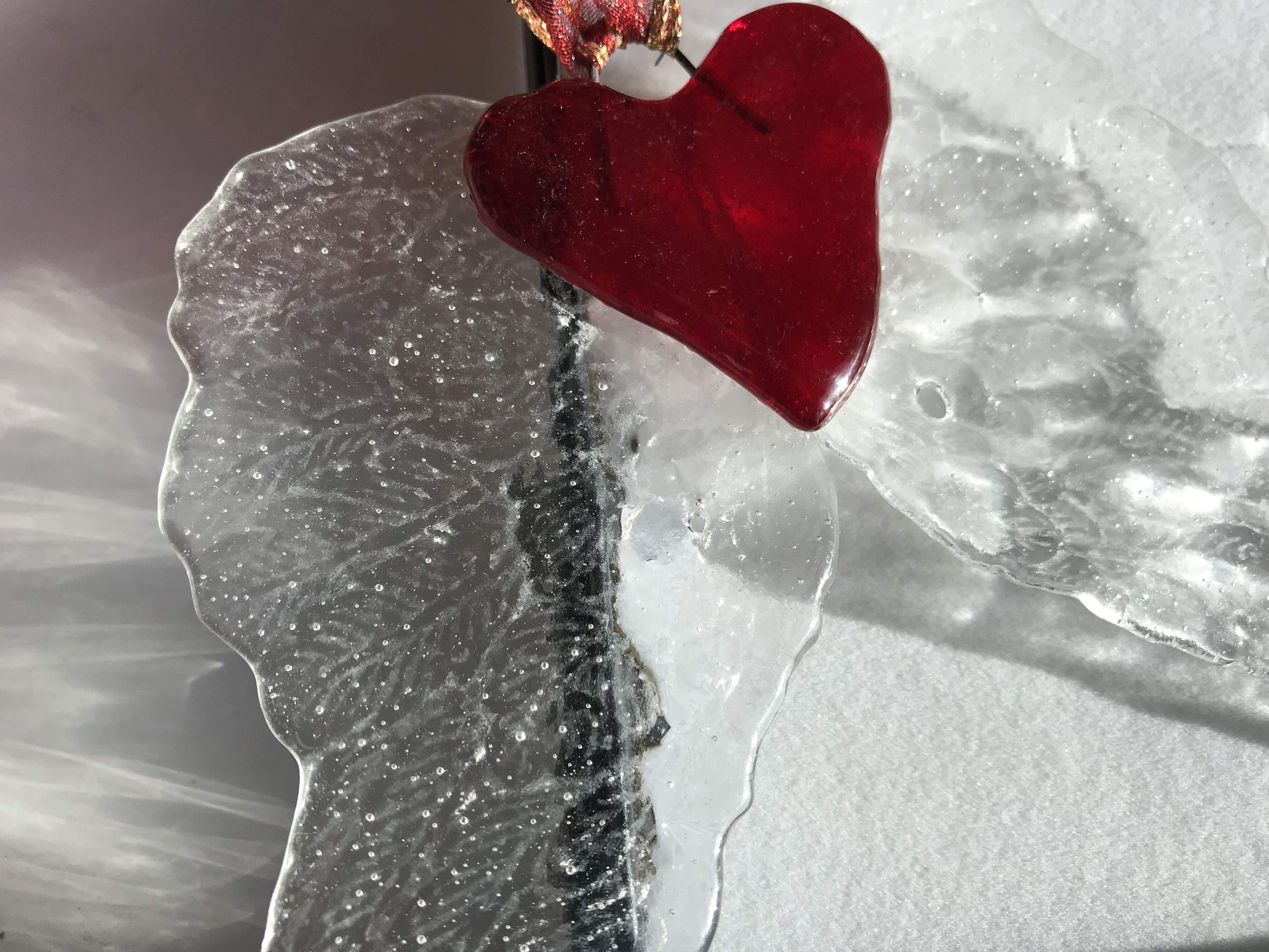 Cadre Photo En Verre Dépoli En Forme De Cœur - Fait Main, Cadeau Saint-Valentin - Neuf