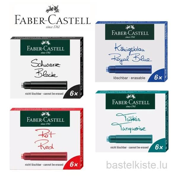 Faber-Castell 185506 Ink Cartridges Blue, Box of 6