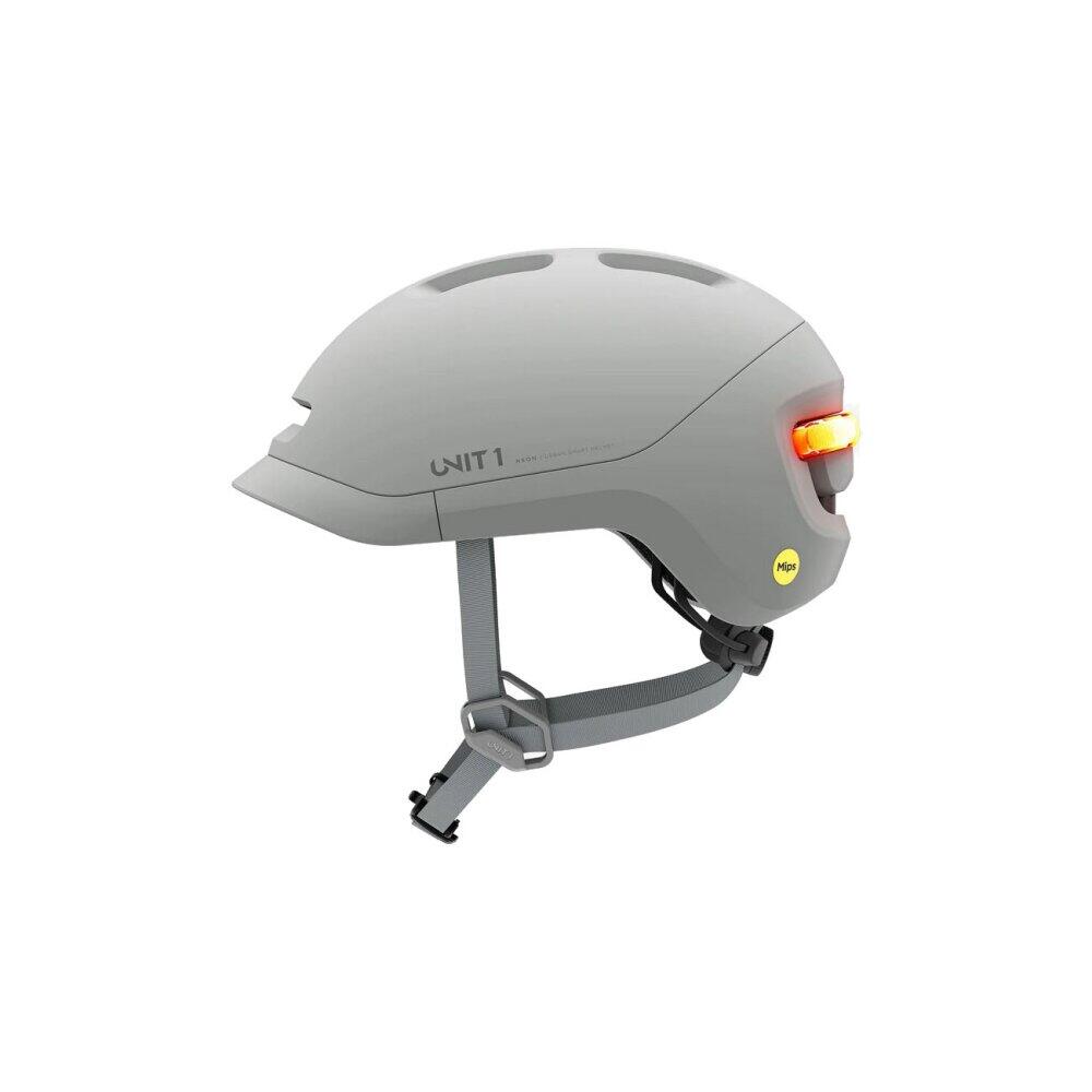 Unit 1 - NEON-MIPS-L-SGRY-V1 - MIPS Fahrradhelm mit Smart-Funktionen - hellgrau - Gr. L