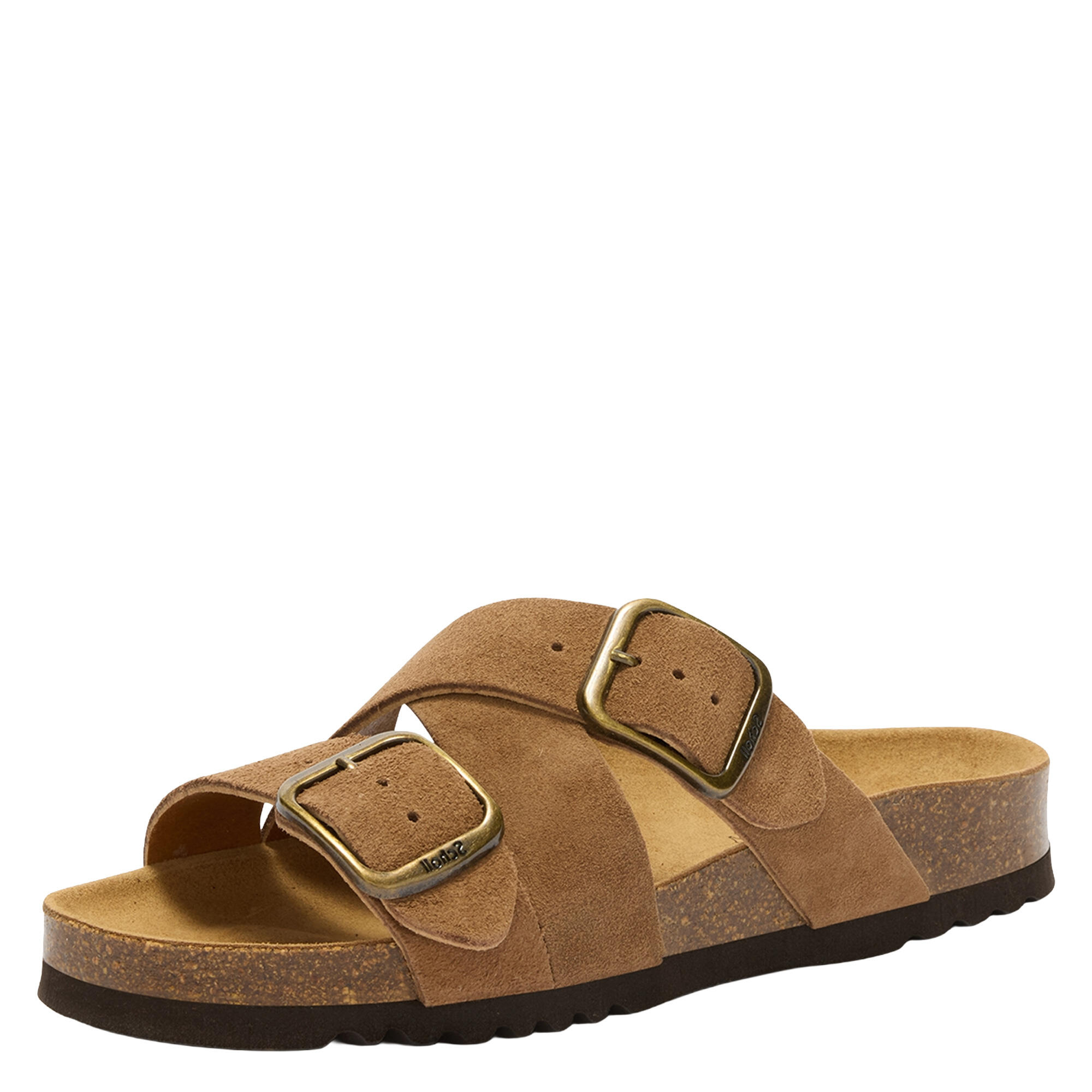 Pantolette mit breiten Riemen und verstellbaren Schnallen