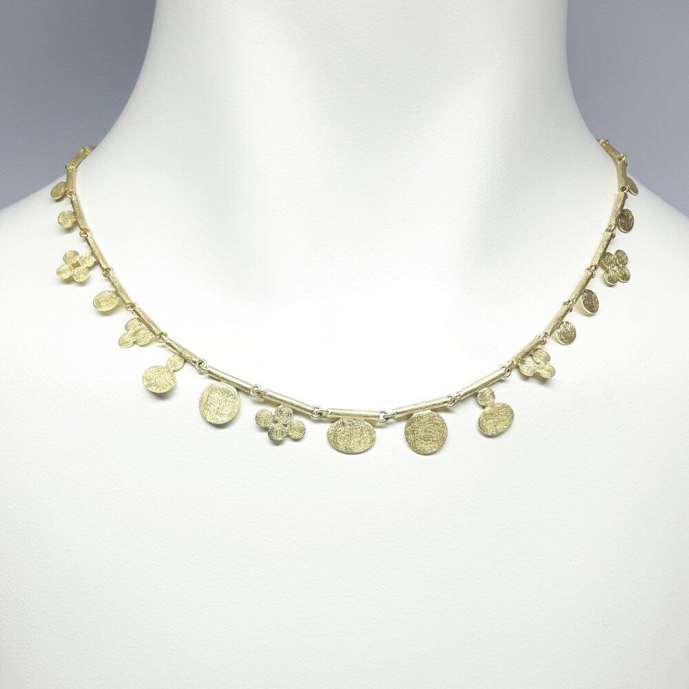 Collier fait main en or jaune 18kt. pièce unique.