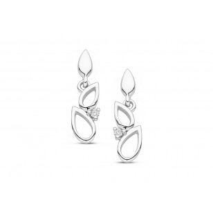 Ohrhänger aus Weißgold 18 Karat mit 0,016 ct natürlichen Diamanten