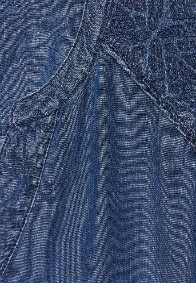 - Lyocell Kleid mit XS blau Stickerei Letzshop - | Cecil (10281)