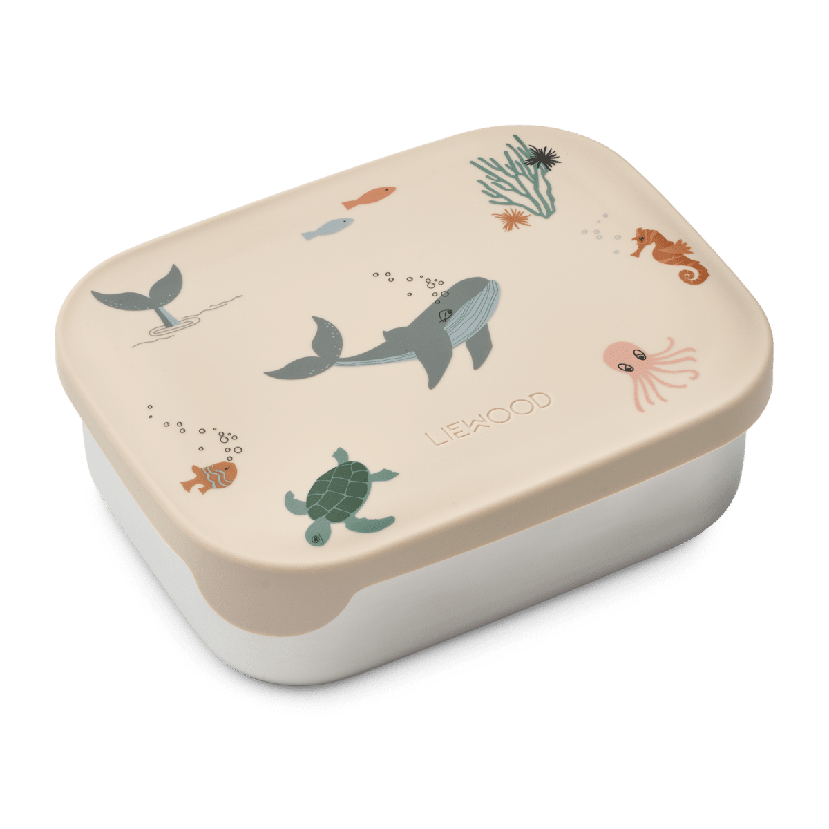 Kinder Brotdose aus Edelstahl & Silikon Arthur - Meerestiere