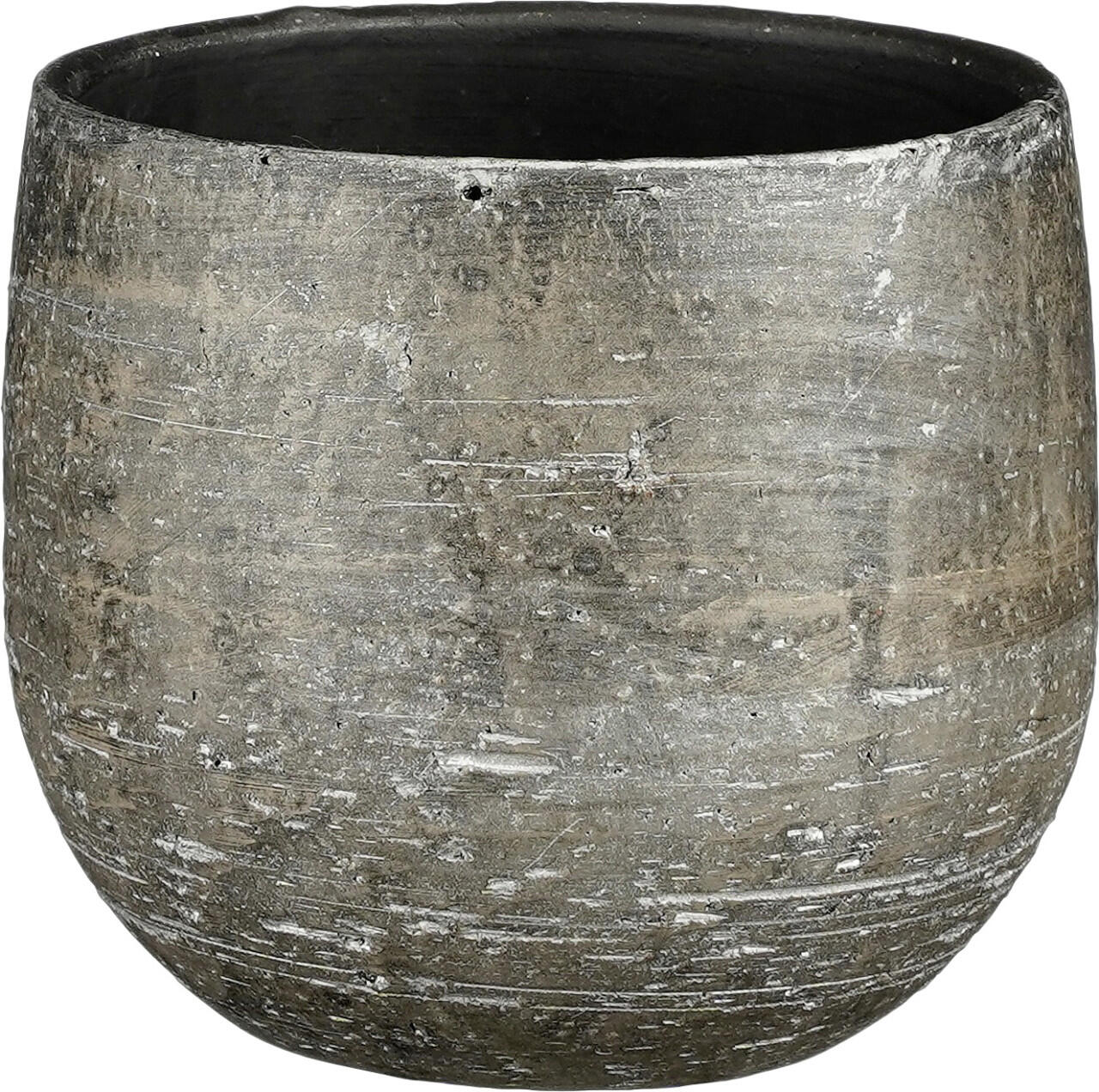Mica cache-pot Marcus Ø 14 x 12 cm anthracite métallisé