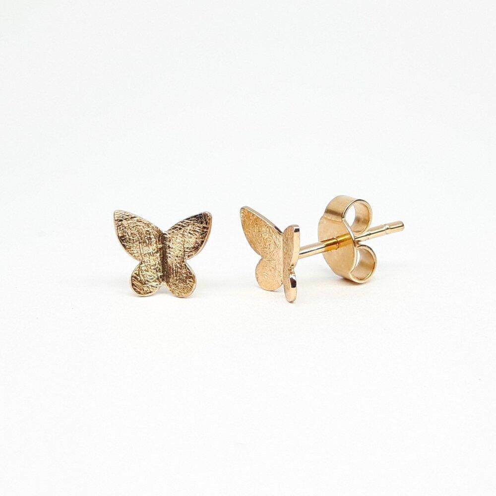 "Schmetterling", Ohrstecker aus 18kt Rotgold.