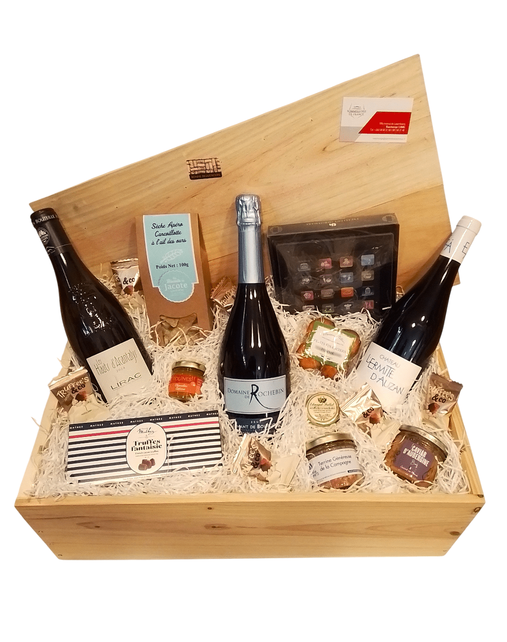 Caisse Bois Cadeau Gourmande 'Tout pour passer un bon moment à table' 