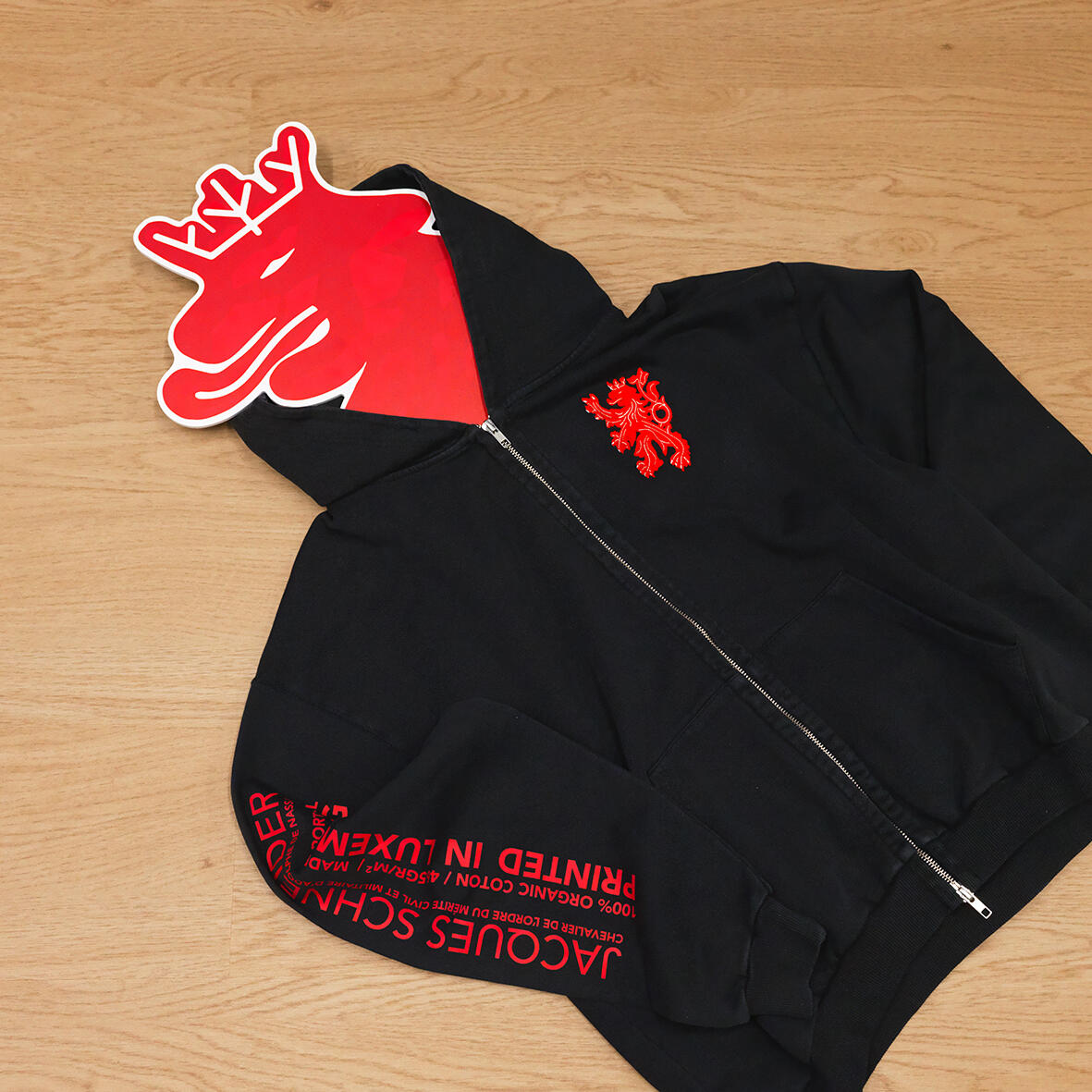 HOODIE BLACK RED LION