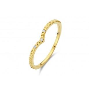 Ehering aus 18-karätigem Gelbgold mit 0,02 Karat natürlichen Diamanten