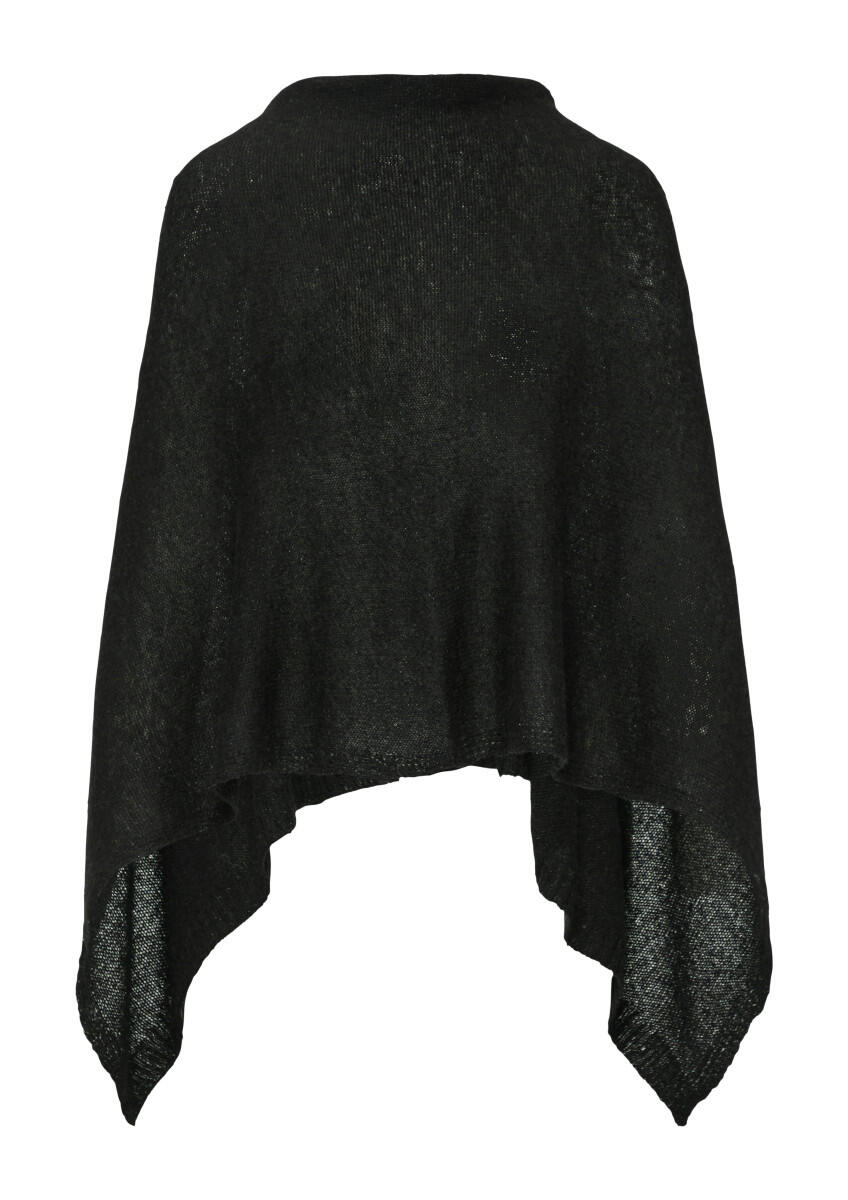 Knitted poncho with glitter yarn and sequins