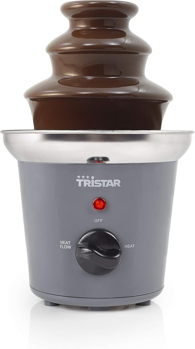 Tristar fontaine à chocolat en acier inoxydable - à 3 niveaux, 0,4 litre, fonction maintien au chaud, 32 W, CF-1603, métallique