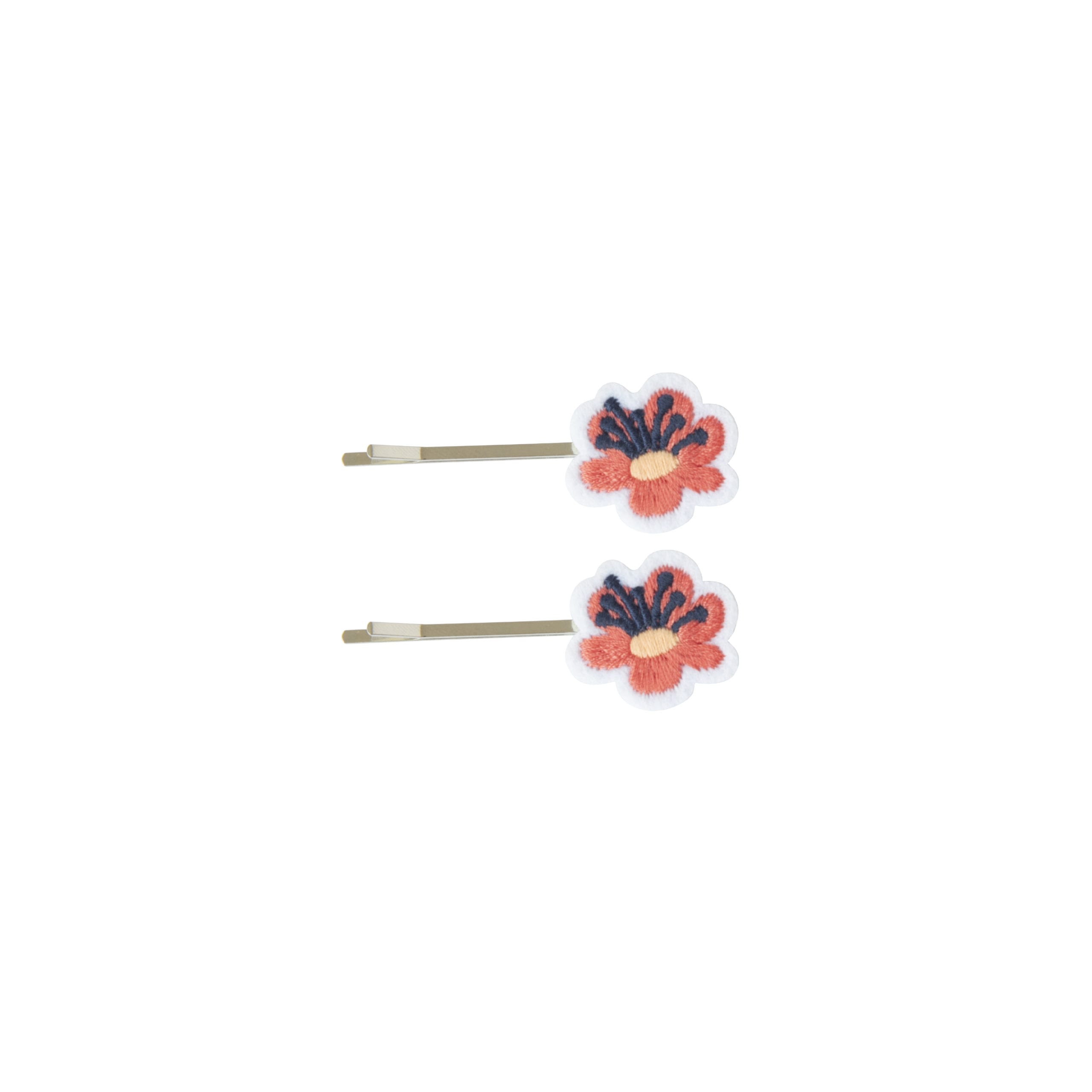 Red Flower embroided Hairpins