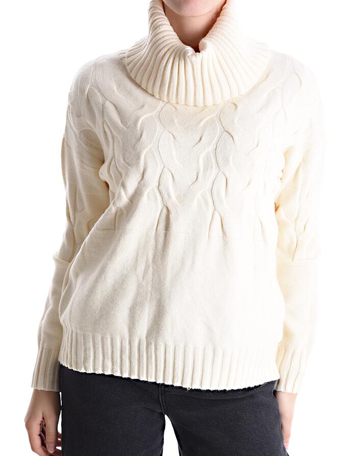 High neck knitted sweater cheap