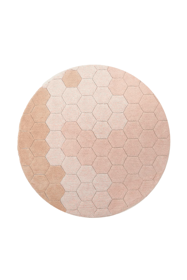 Washable round rug Honeycomb Rose 140 cm