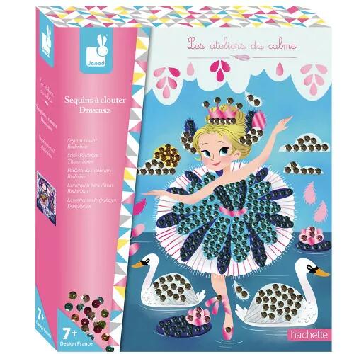 Creative sequined card set – ballerina – for decorating – 2 pcs – JANOD