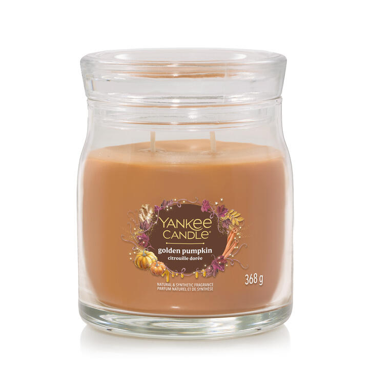 YANKEE CANDLE GOLDEN PUMPKIN MEDIUM JAR