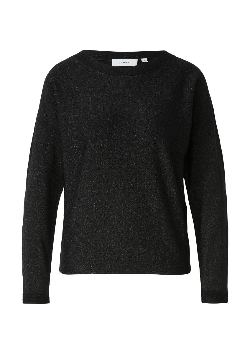 Feinstrick-Pullover aus Glitzergarn im Relaxed Fit