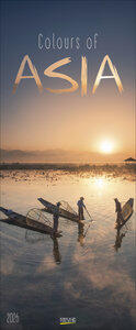 Colours of Asia 2026 Schmaler Wandkalender. Foto-Kunstkalender mit stimmungsvollen Fotografien rund um Asien. PhotoArt Vertikal. 2