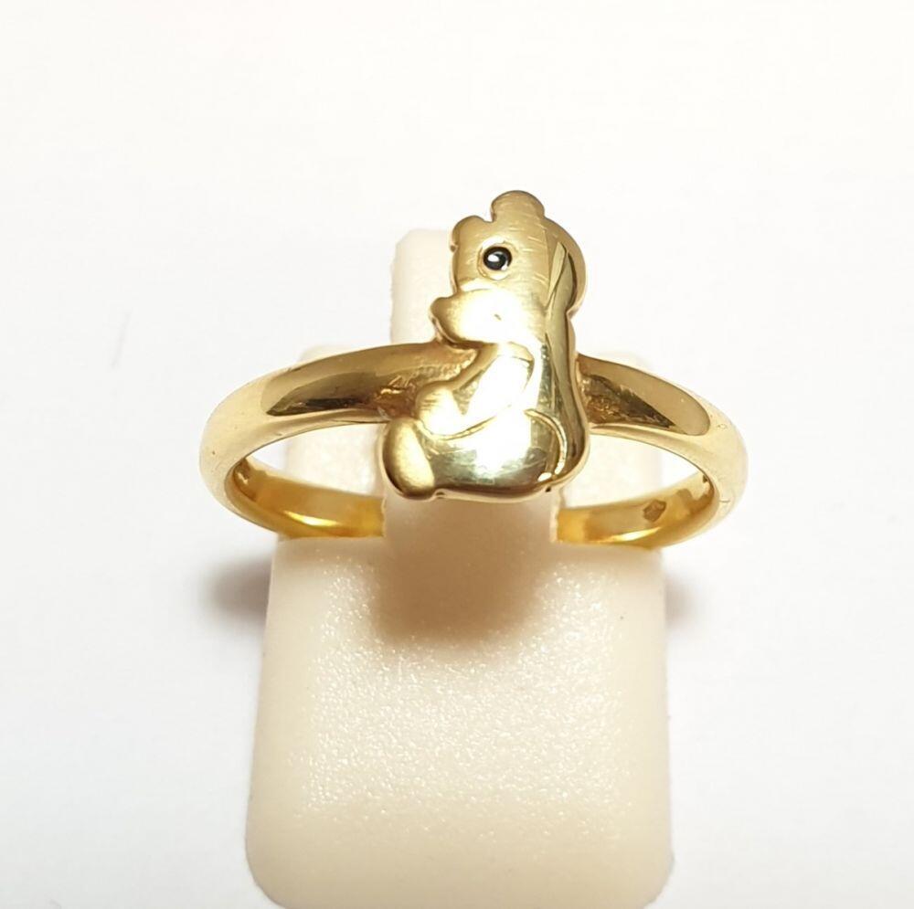 # Yellow gold teddy bear ring