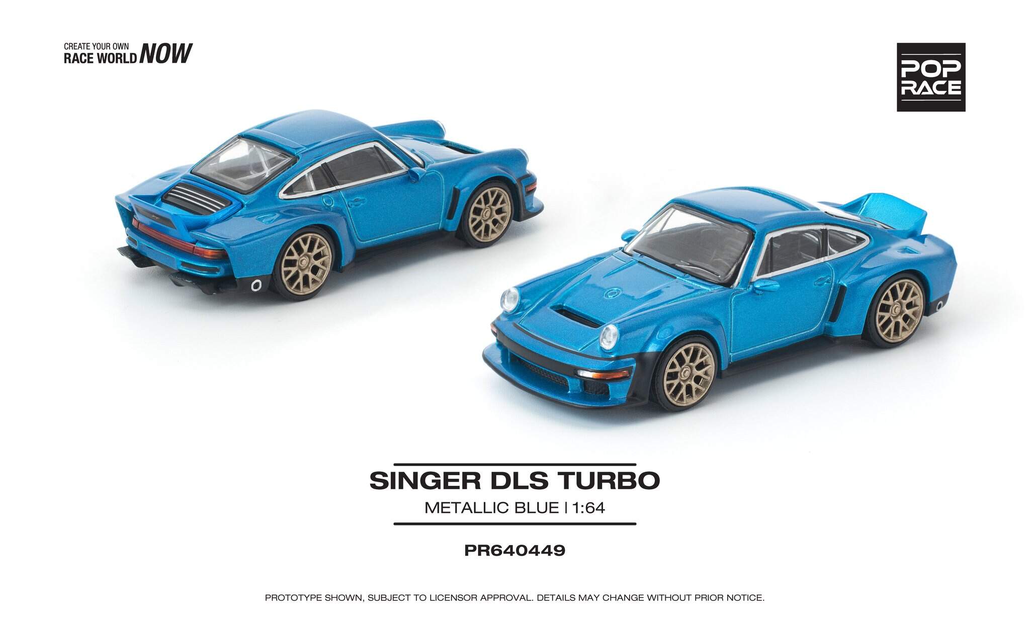 Voiture Miniature Porsche 911 Singer Targa Grise - Échelle 1:64 - Pop Racing - Neuf 2024