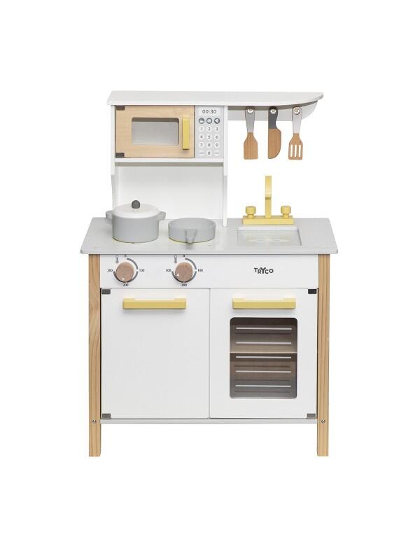 HOLZ-KÜCHE IN WEISS UND GOLD - TRYCO