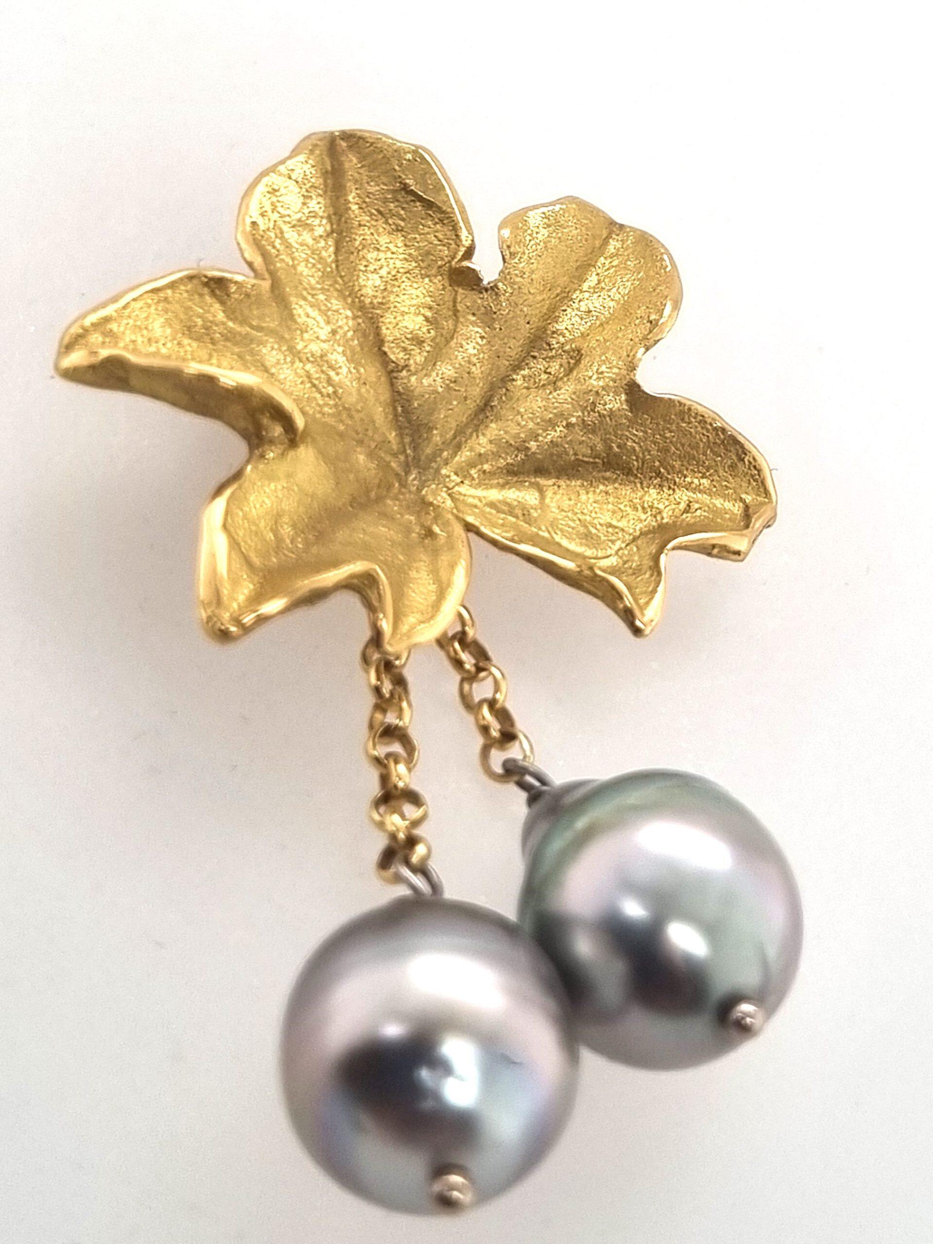 Anhänger aus Gelbgold 18K (oder Fairtrade) mit Tahiti-Perlen