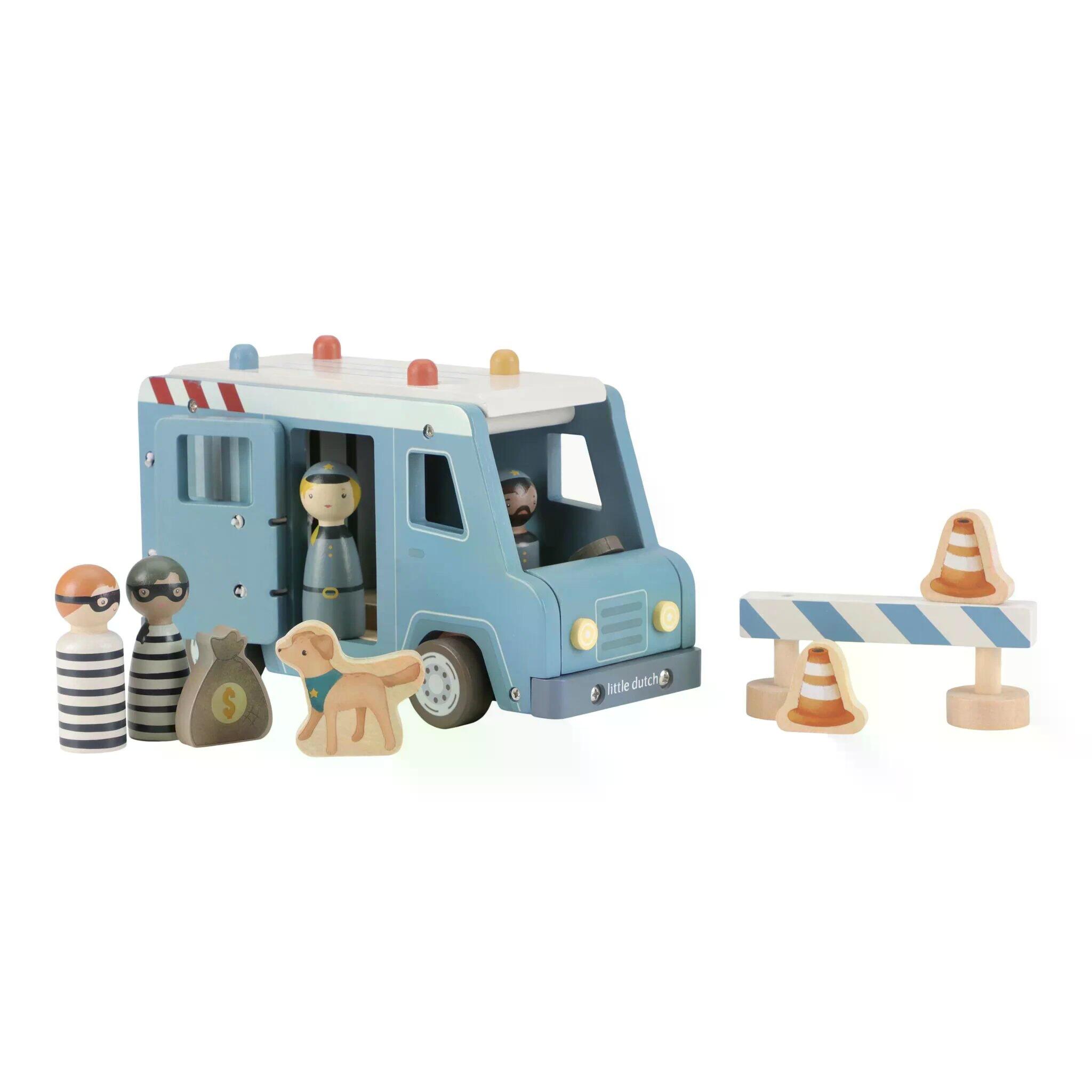 Voiture de police en bois