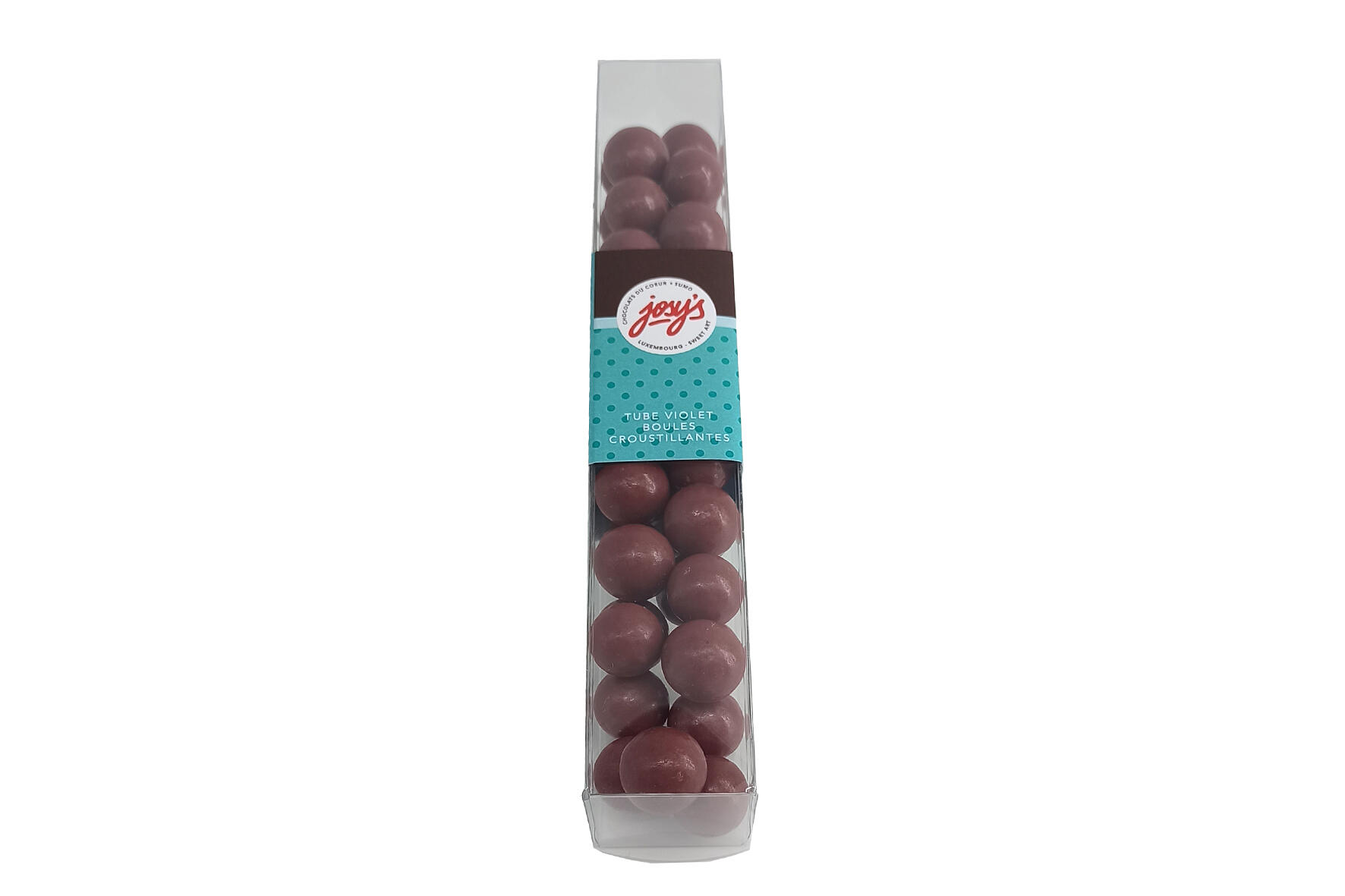 TUBE VIOLET BOULES CROUSTILLANTES, Fairtrade 95gr.