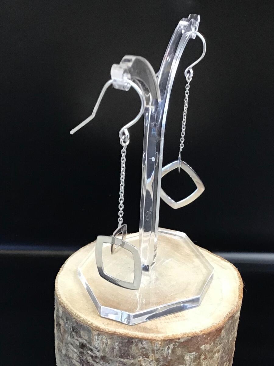 # Boucles d’oreilles or blanc 750/000