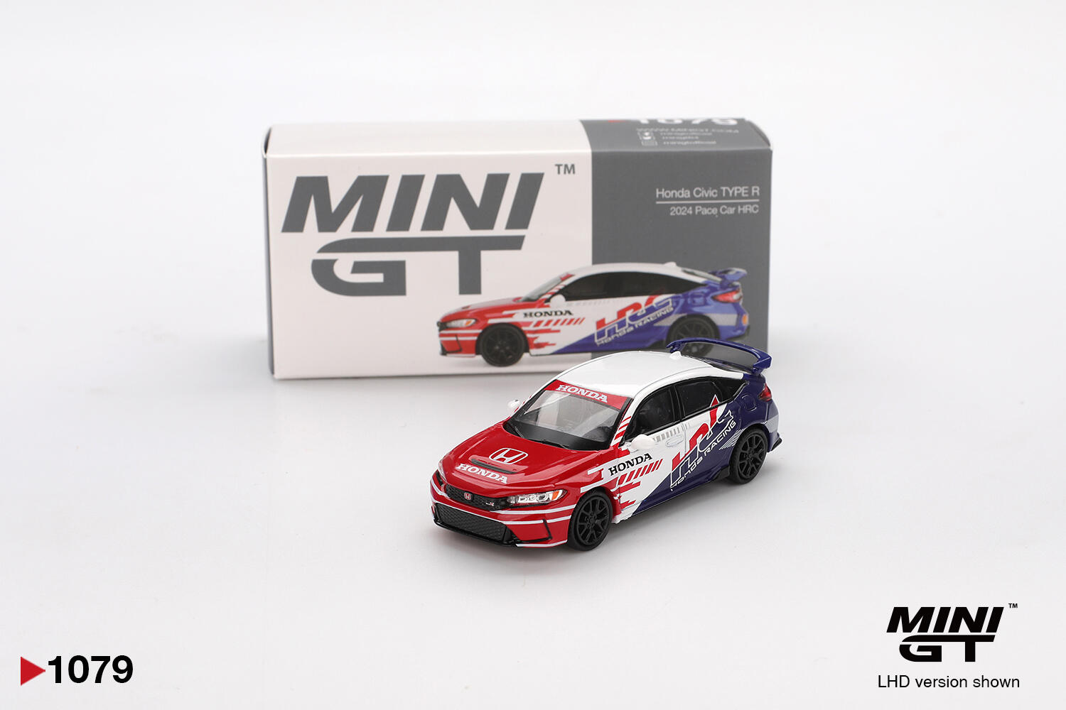 Mini GT - #MGT01079-L - Honda Civic TYPE R - voiture de pace - HRC - 1/64