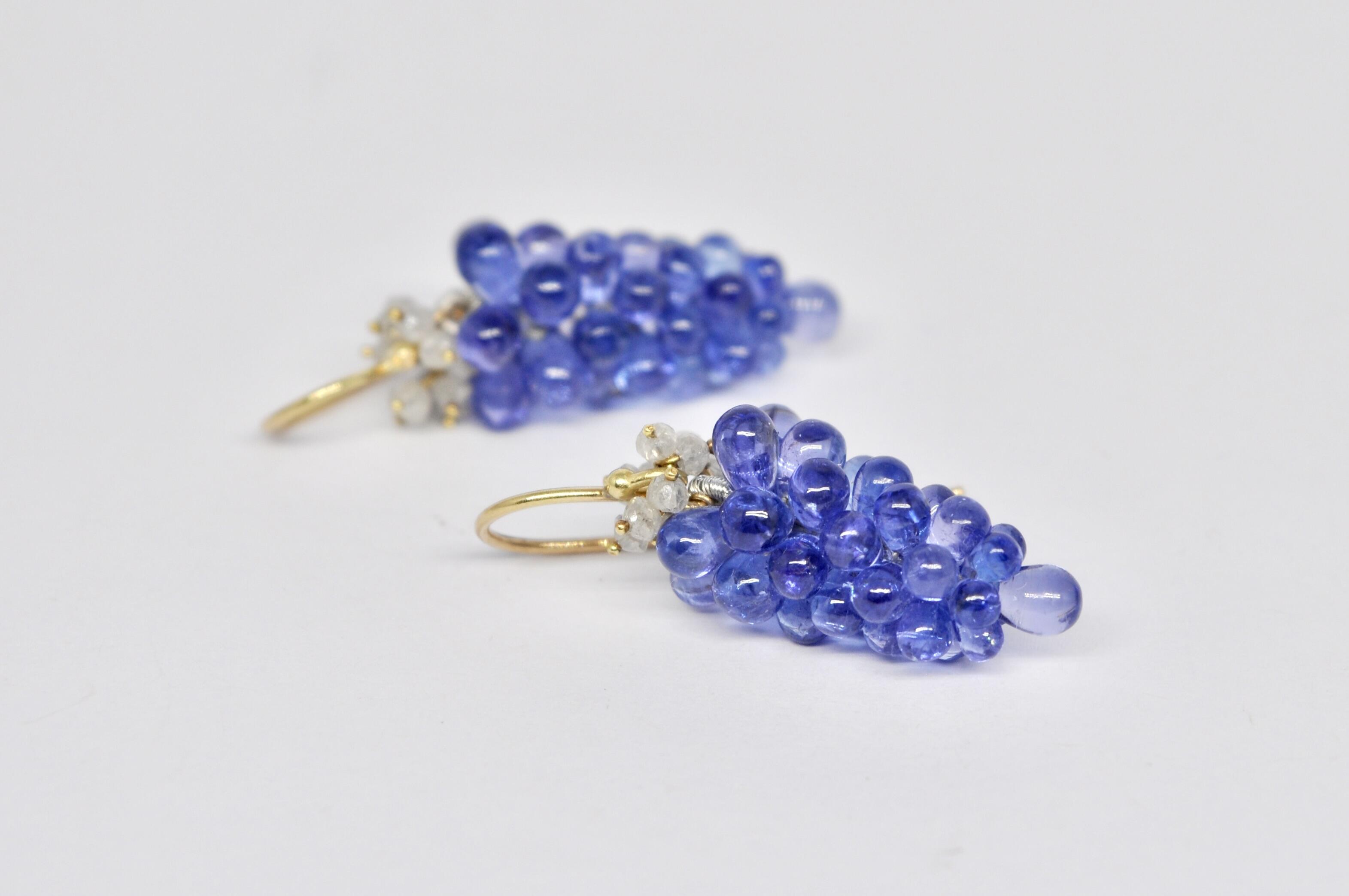 tanzanite, diamants blancs, or jaune 18 carats