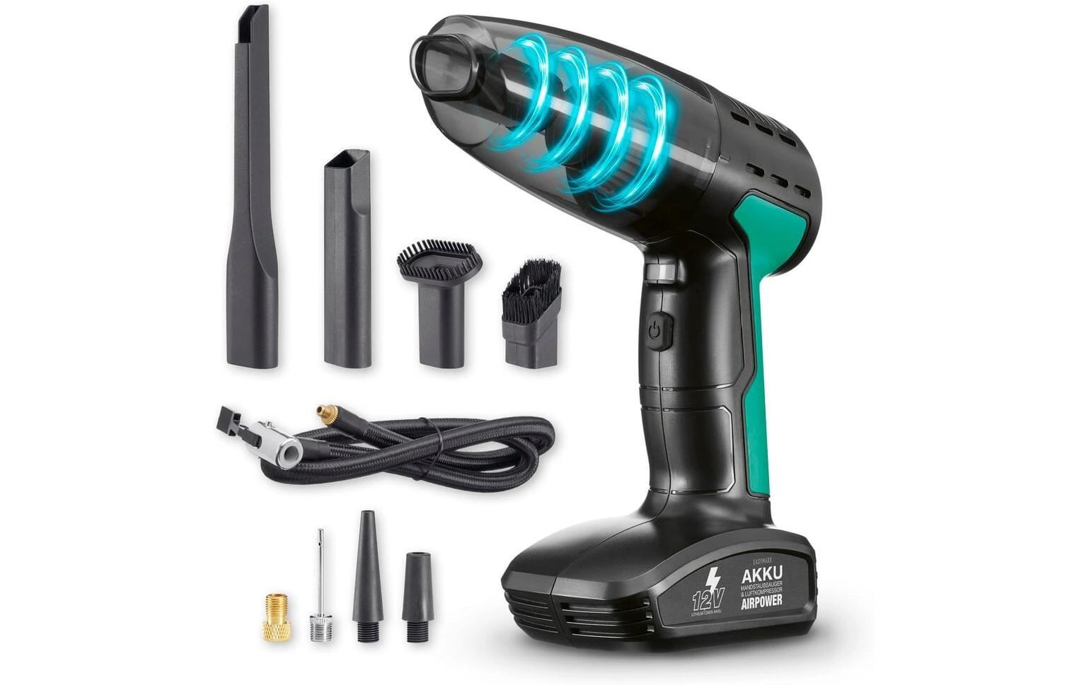 EASYmaxx aspirateur à main sans fil avec compresseur 11,1 V, noir
