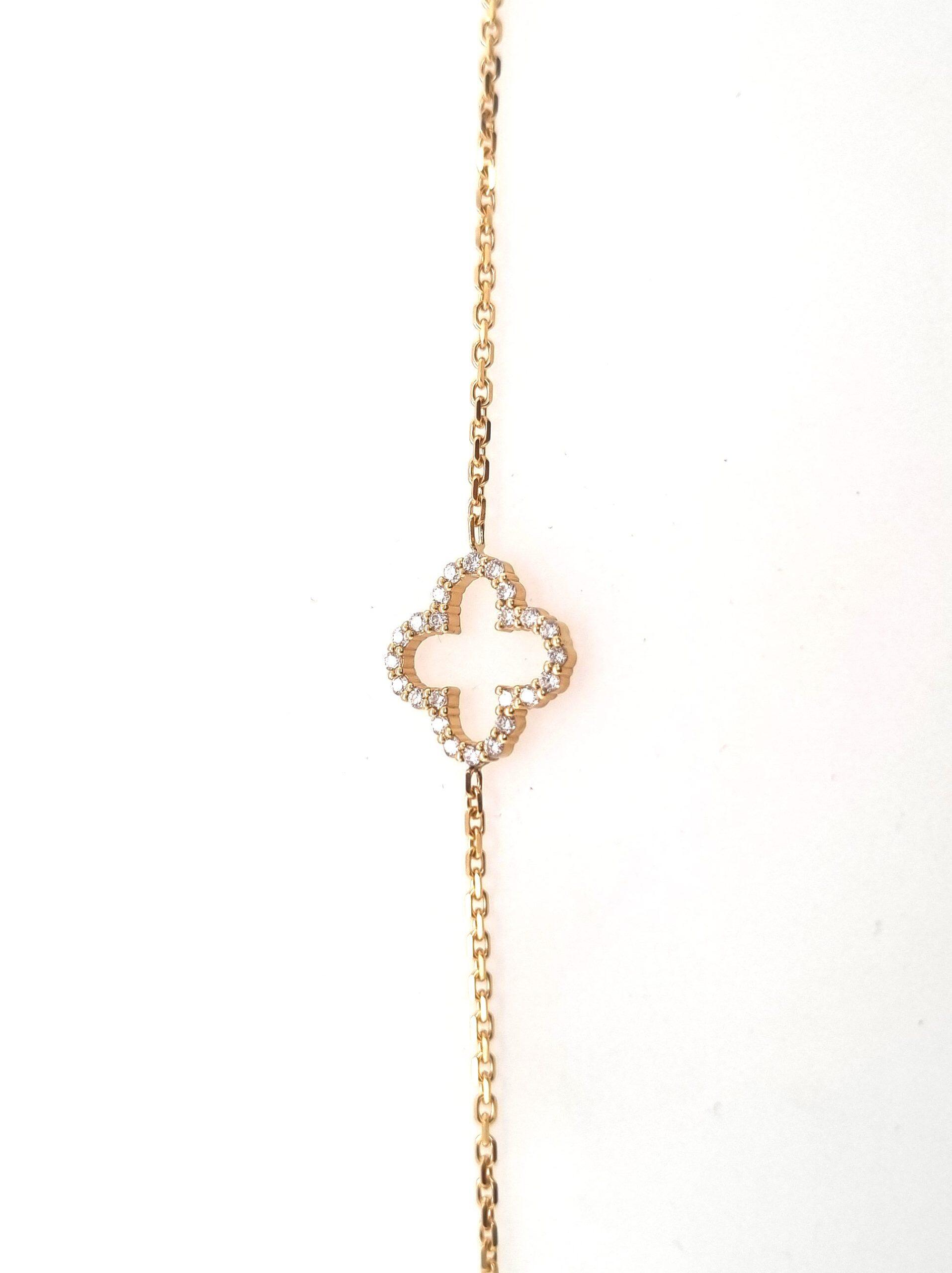 18.5 cm 18K yellow gold bracelet with 0.24 ct natural diamonds