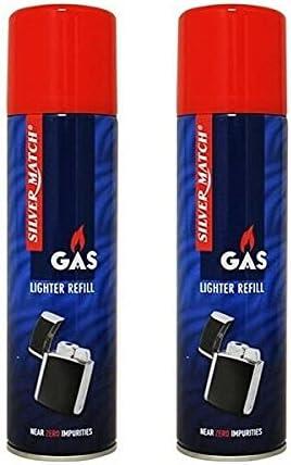 Silver Match Gaz de briquet pour briquets et chalumeaux de cuisine (5x 300ml)