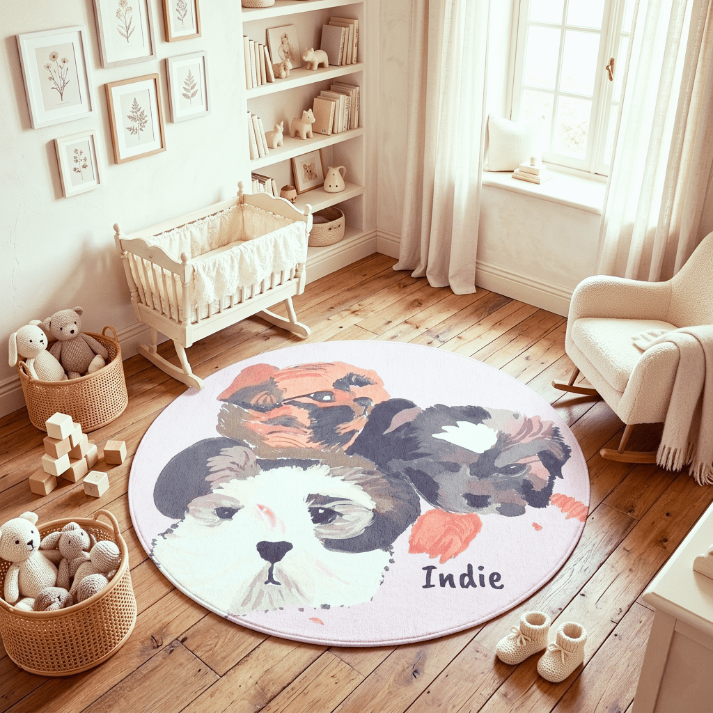Personalisierter Kinderzimmer Teppich: Miss Indie (ø 152 cm)