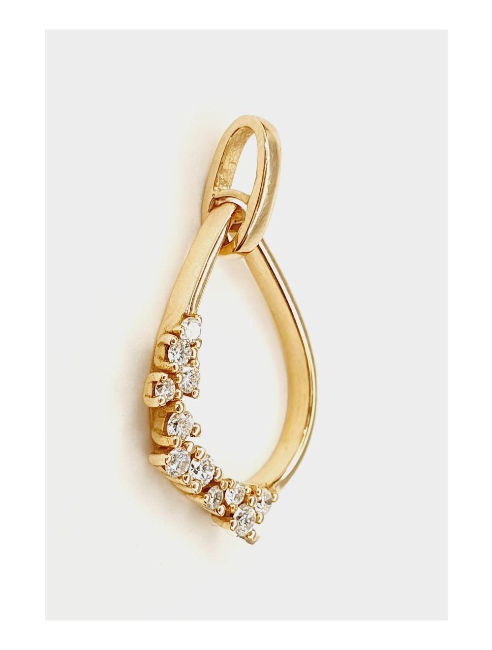 # Pendentif or rose avec 0.25ct diamants naturels