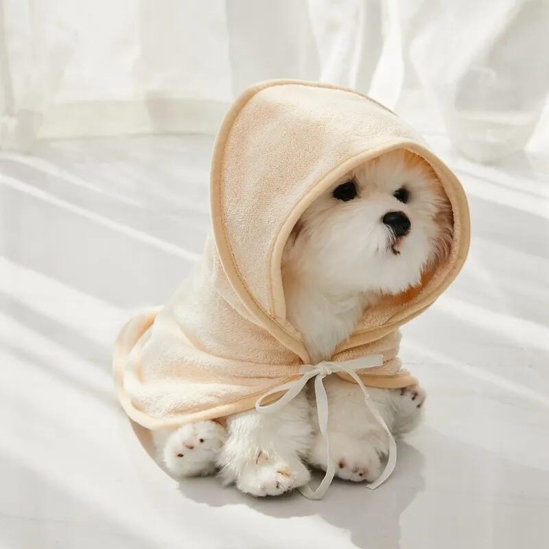 Robe de bain en microfibre à séchage rapide pour animaux de compagnie : Sweet Moments