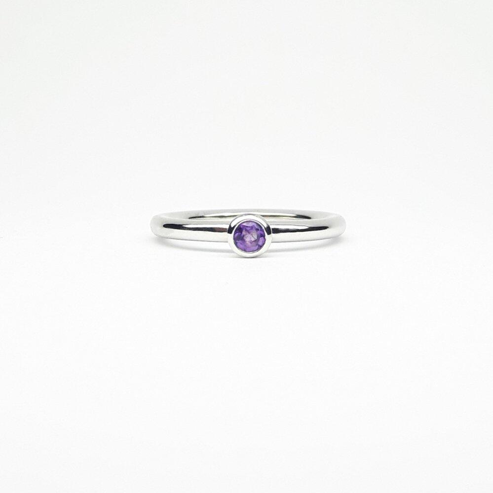 "combiring mini poli", argent 925/- et tourmaline indigolite Ø3mm.