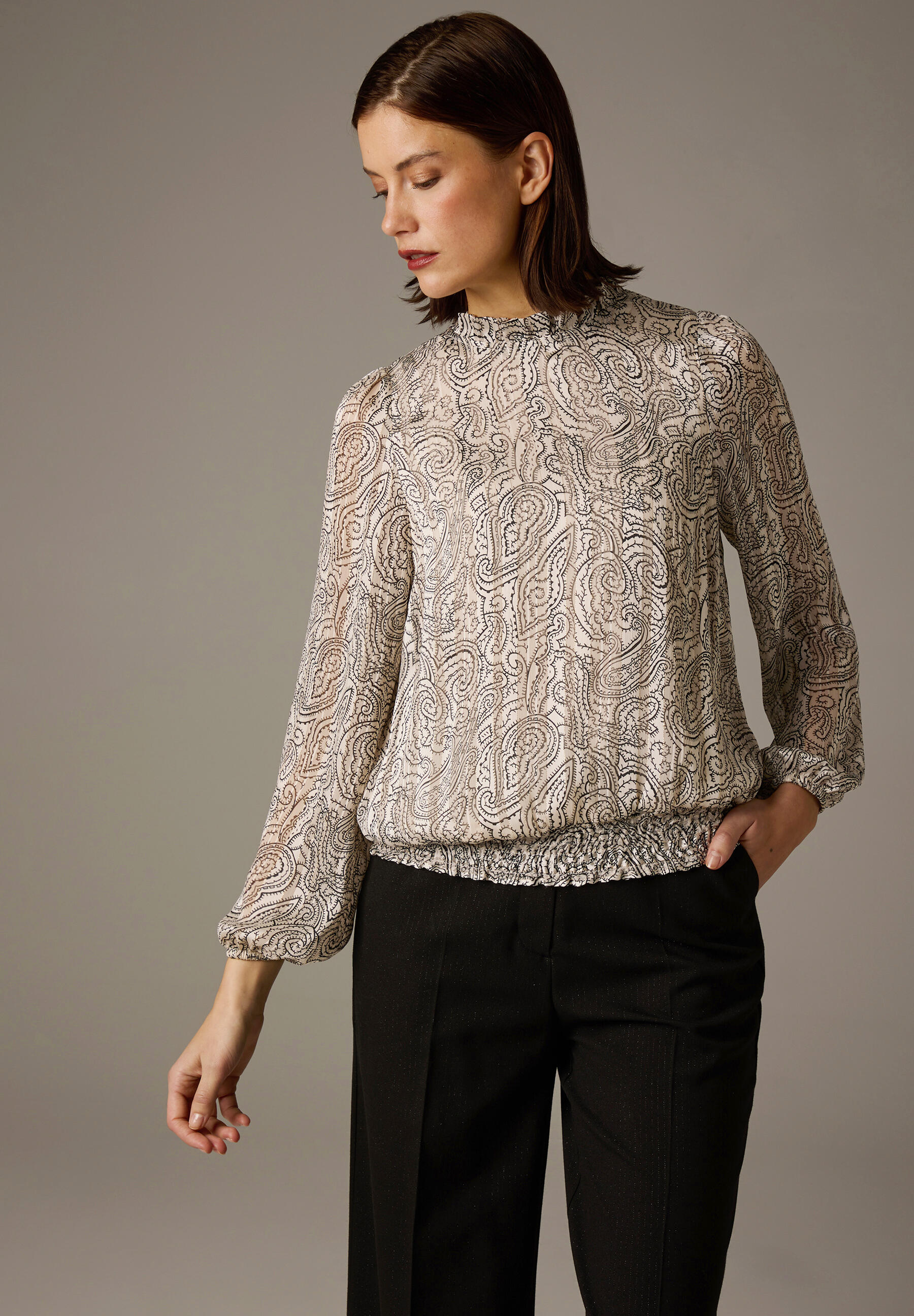 Bluse mit Chiffon-Druck