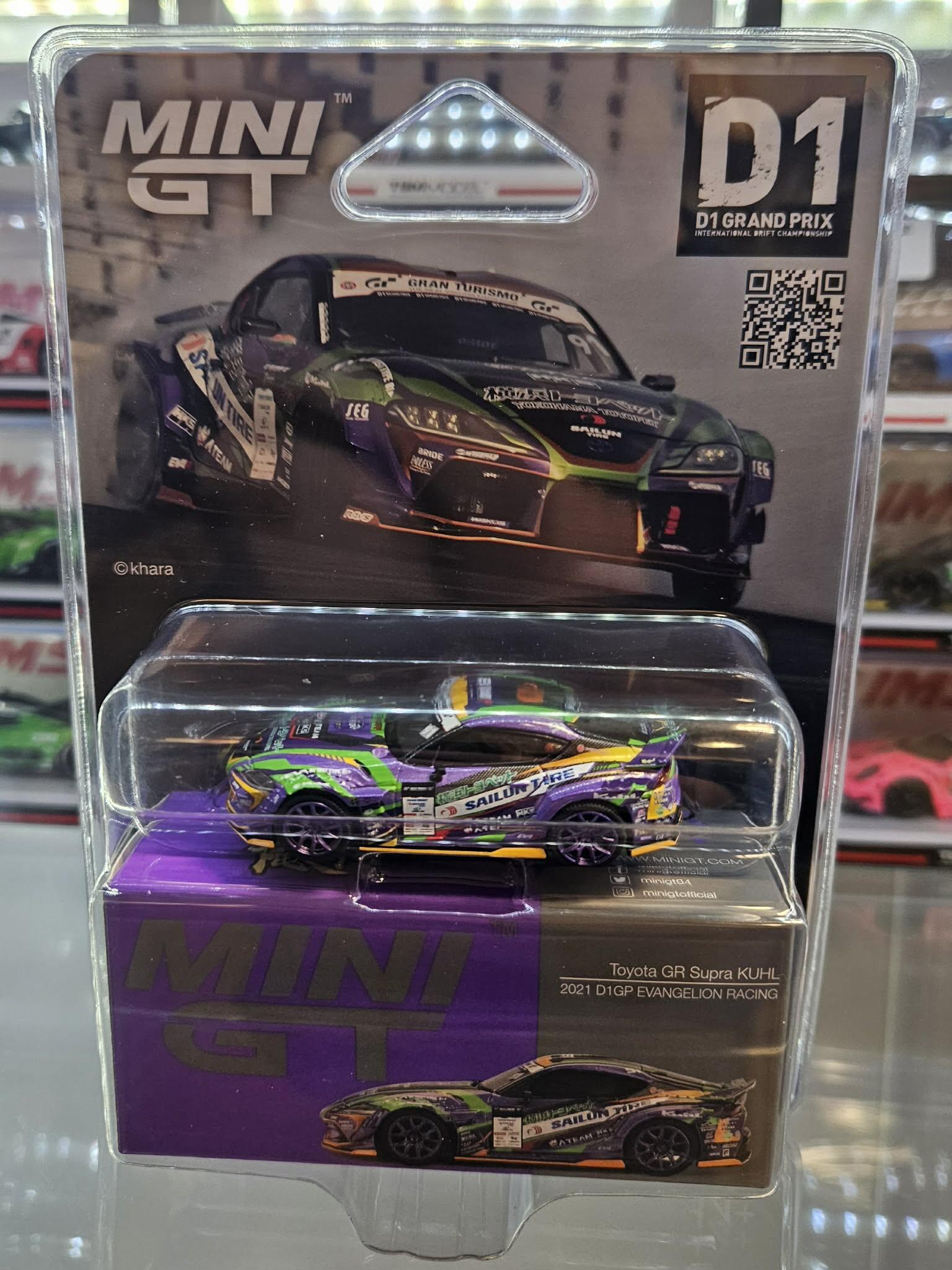 Mini GT - #MGT00951-BL - Toyota GR Supra Kuhl - Evangelion Racing - D1 Grand Prix - échelle 1:64