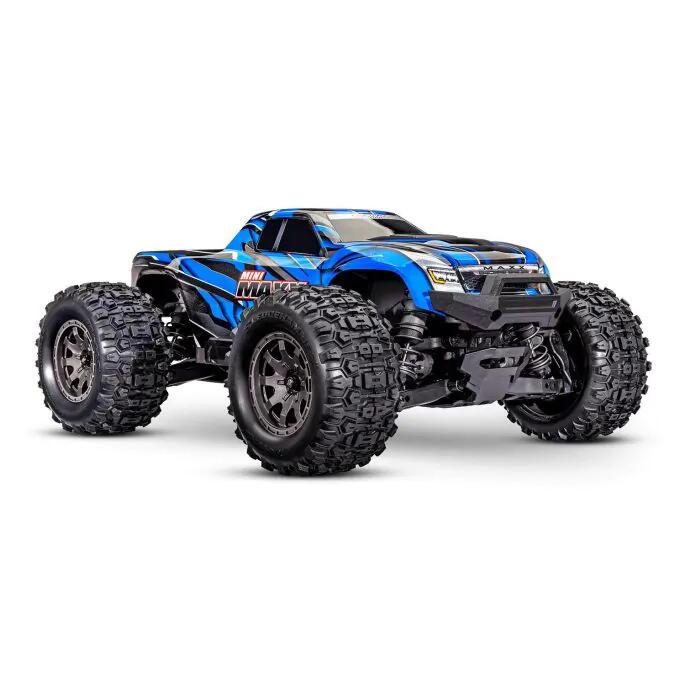 Traxxas 107154-1-BLUE Mini Maxx BL-2s incl Lipo battery & USB charger 4WD Electric Truck Blue RC RTR