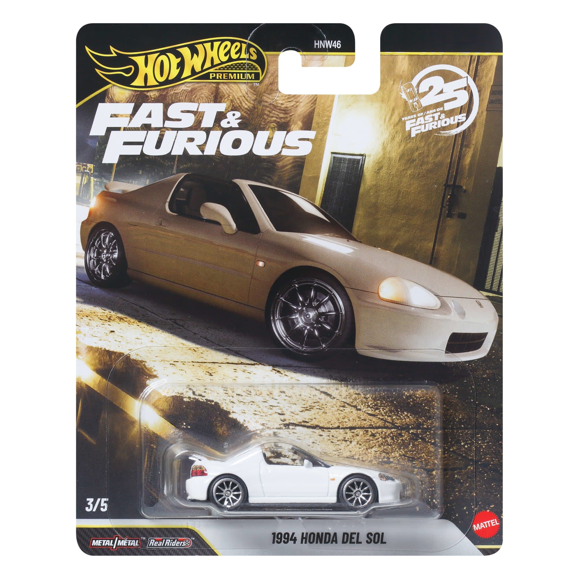 Hot Wheels Premium - #HNW46 JHW63 - 1994 Honda Del Sol - Fast & Furious - 1/64