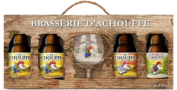 LA CHOUFFE Geschenkset 4x33 cl + 1 Glas