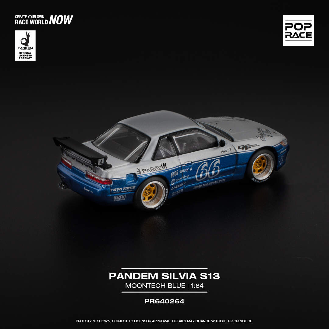 Précommande - Voiture Miniature Poprace 1/64 PANDEM S13 Noire - Modèle Moulé Sous Pression