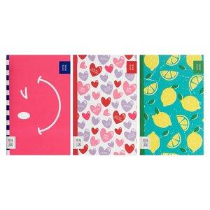PPL.40076: Pepa Lani notebooklet set/3 Spring Flower & Fruity hearts/lemon/wink FSC