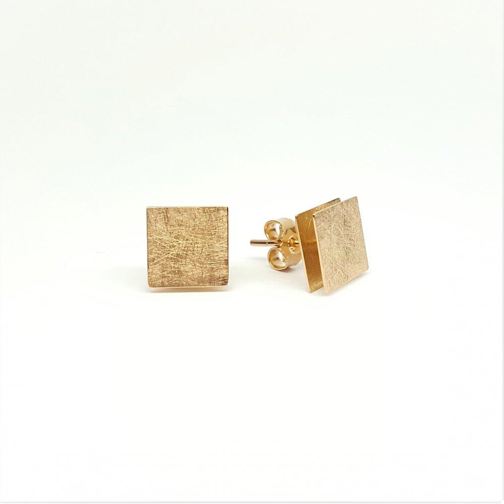 Ohrstecker "square" aus 18kt Rotgold.