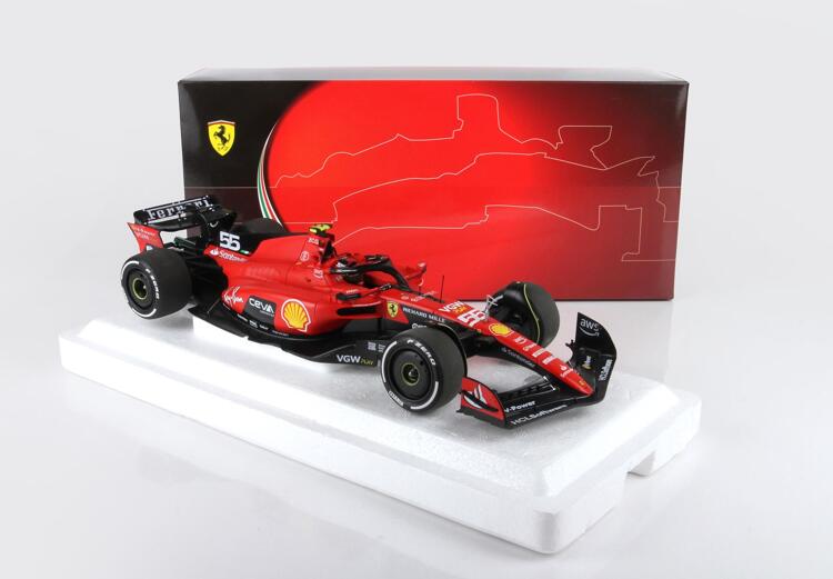 FERRARI F1 SF-23 TEAM SCUDERIA FERRARI N 55 SEASON 2023 CARLOS SAINZ RED BLACK FERRARI F1 SF-23 TEAM SCUDERIA FERRARI N 55 SEASON 2023 CARLOS SAINZ RED BLACK